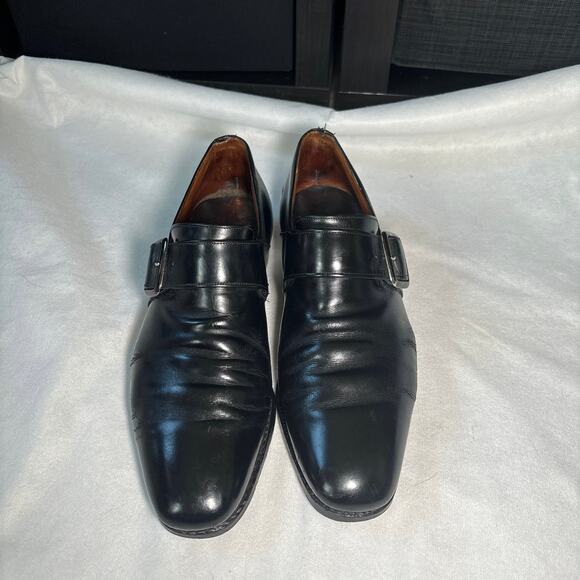 ALAN MCAFEE Black Monk Strap Shoes UK 10.5 US 11.5